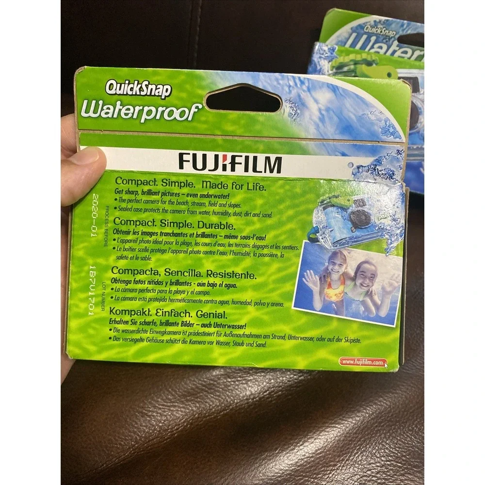 2 Fujifilm Quicksnap Waterproof Disposable 35mm Camera - 27 Exposures